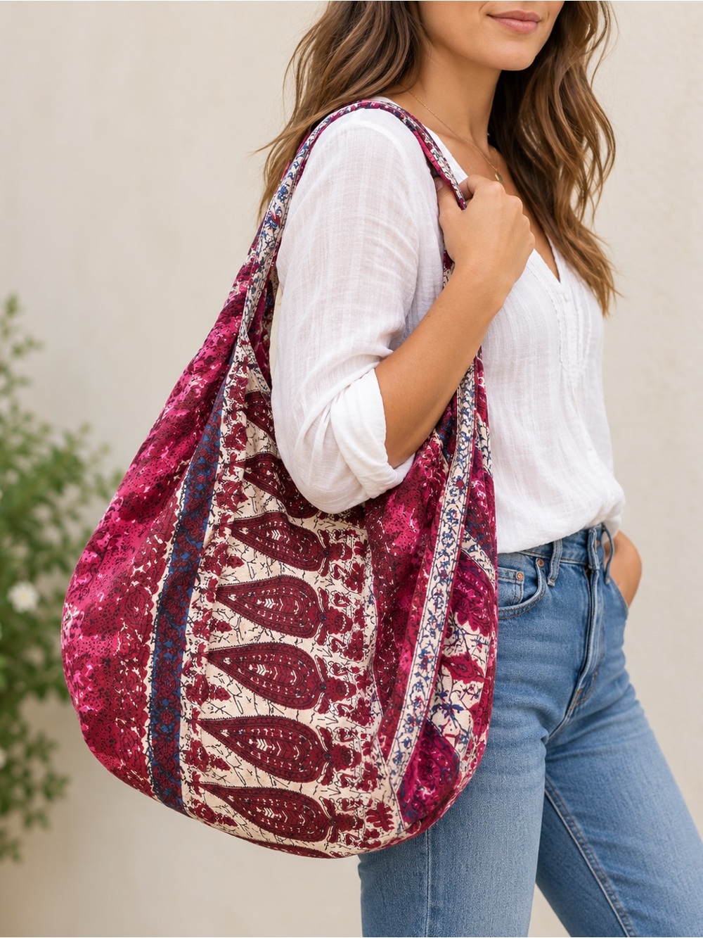 Ruggine Tiny Dancer Boho Cotton Hobo Bag